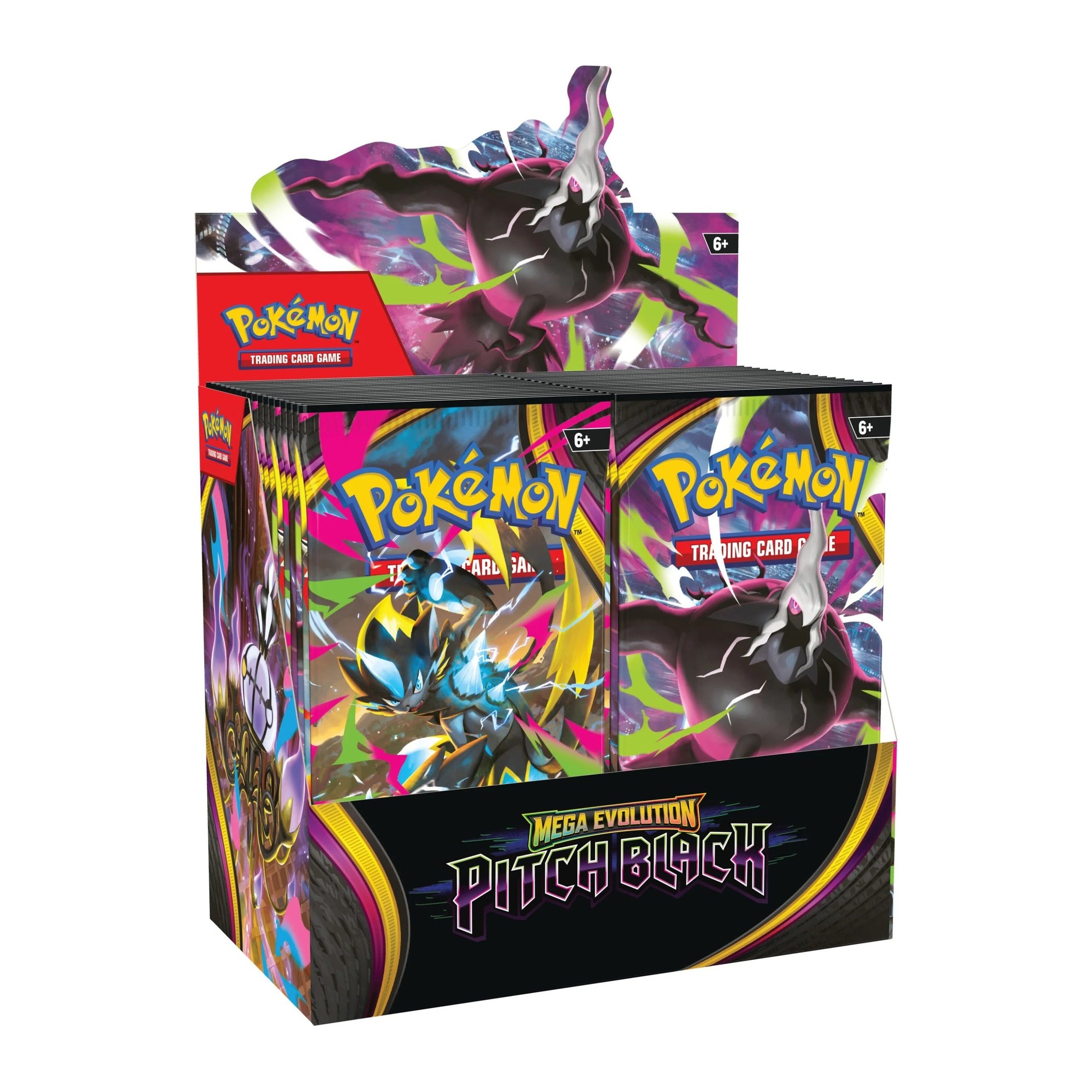 Sealed Pokémon TCG Mega Evolution Pitch Black (ME05) English booster box display