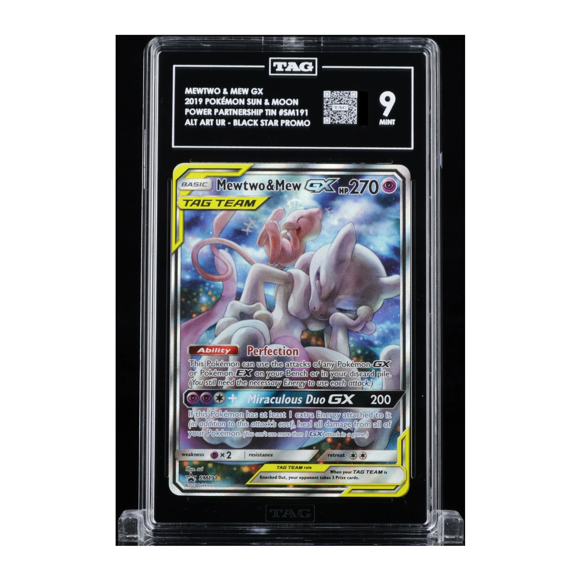 Pokémon TCG Mewtwo & Mew GX, English graded card