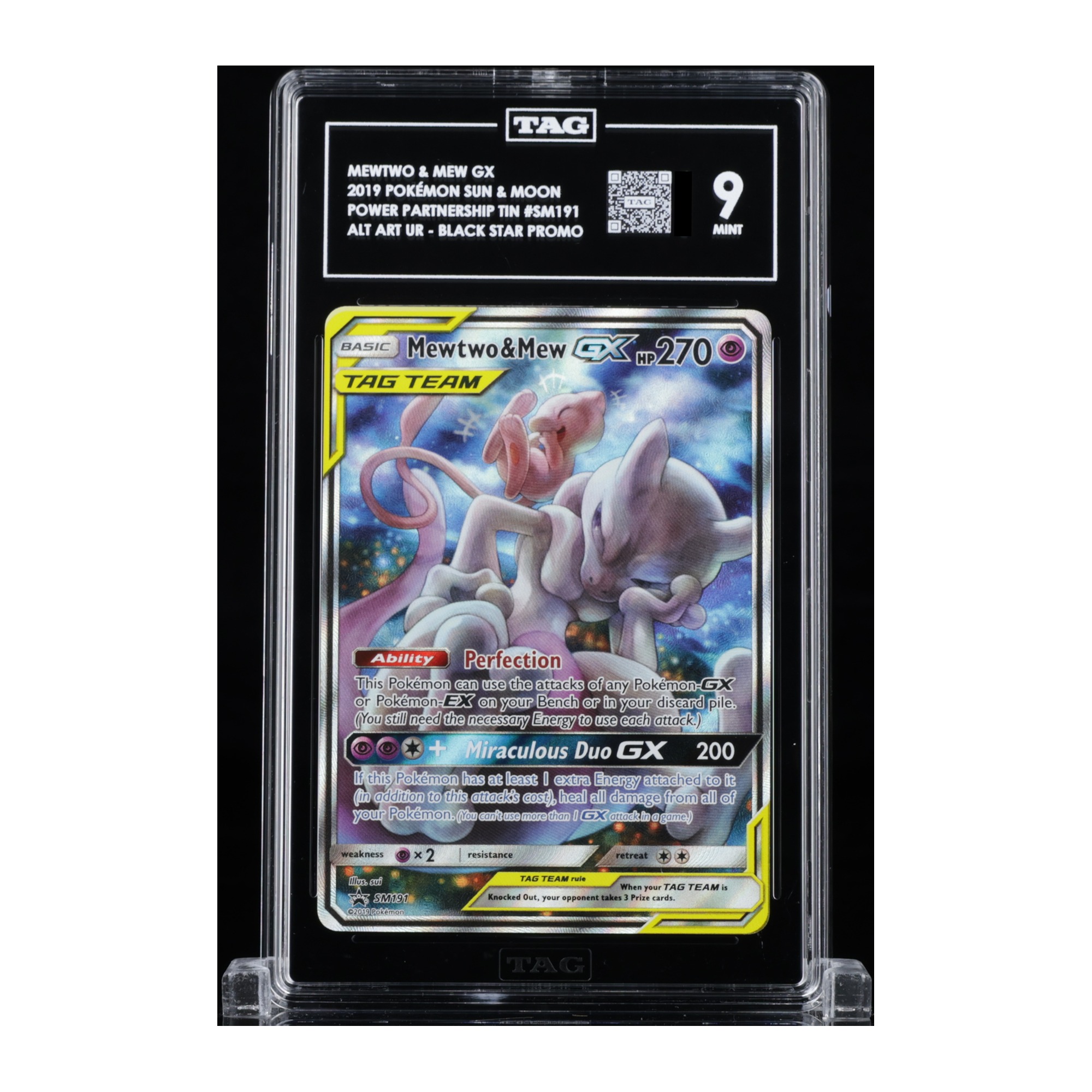 Sealed Pokémon TCG Mewtwo & Mew GX, English graded card